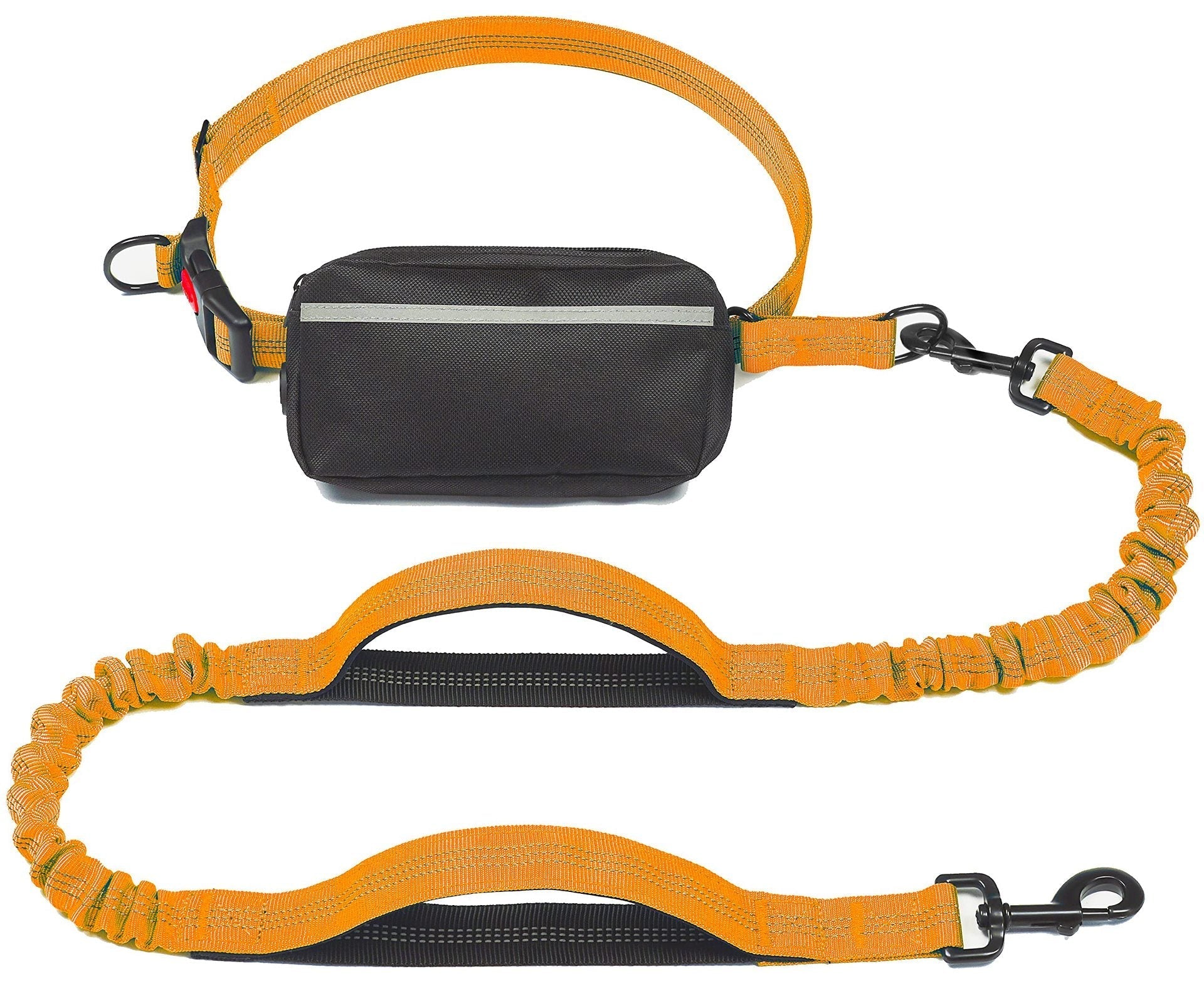 HKM-1244221 Multi-functional Reflective Dog Leash with Waist Pack and Stretch Rope in Multiple Colors