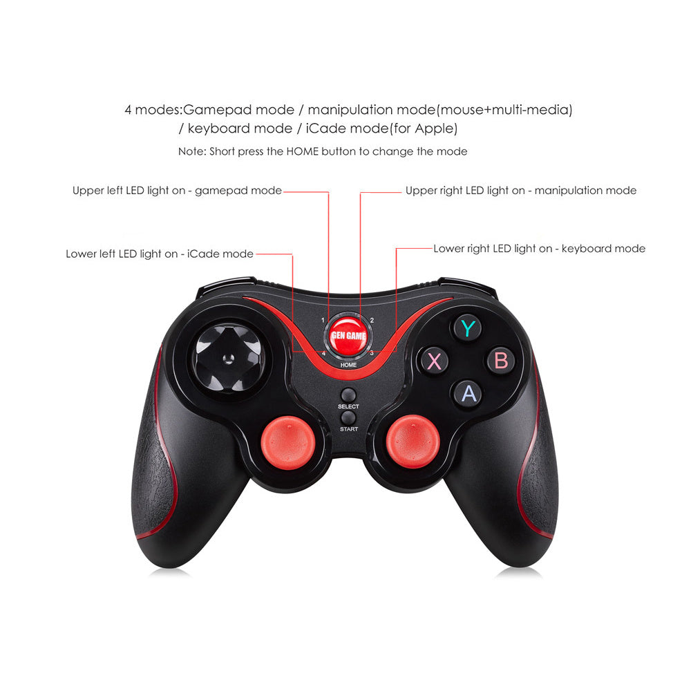HKM-124435 Wireless Bluetooth Gamepad for Mobile Gaming - Compatible with Android and iOS Devices
