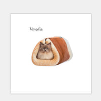 HKM-1244477 Cozy Cat Tunnel Sleeping Bag Nest with Crinkle Sound ¨C Suede and Plush Fabric, 90x75cm