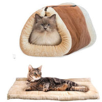 HKM-1244477 Cozy Cat Tunnel Sleeping Bag Nest with Crinkle Sound ¨C Suede and Plush Fabric, 90x75cm
