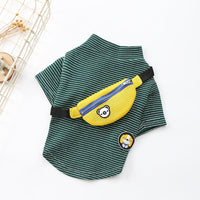 HKM-1244605 Striped Cotton T-Shirt for Dogs - Casual Two-Legged Costume Outfit