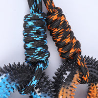 HKM-1245245 Durable TPR Chew Toy with Thorn Grinding Teeth and Colorful Knot Rope, 48*12.5cm