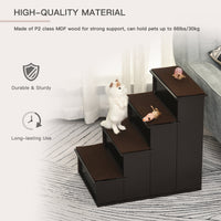 HKM-1245885 Cushioned Pet Stairs for Small Dogs and Cats Up to 22 lbs - Brown with Removable Cover