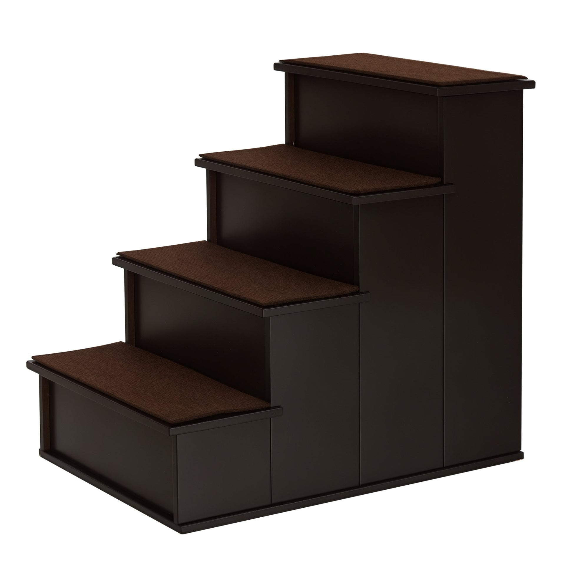 HKM-1245885 Cushioned Pet Stairs for Small Dogs and Cats Up to 22 lbs - Brown with Removable Cover
