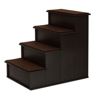 HKM-1245885 Cushioned Pet Stairs for Small Dogs and Cats Up to 22 lbs - Brown with Removable Cover