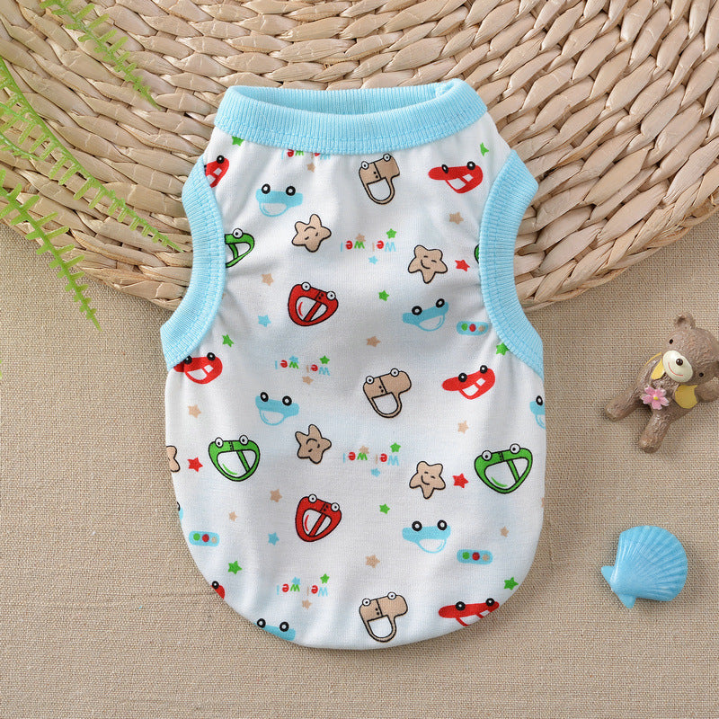 HKM-1246781 Floral Cotton Vest for Small Dogs in Multiple Fun Designs and Sizes