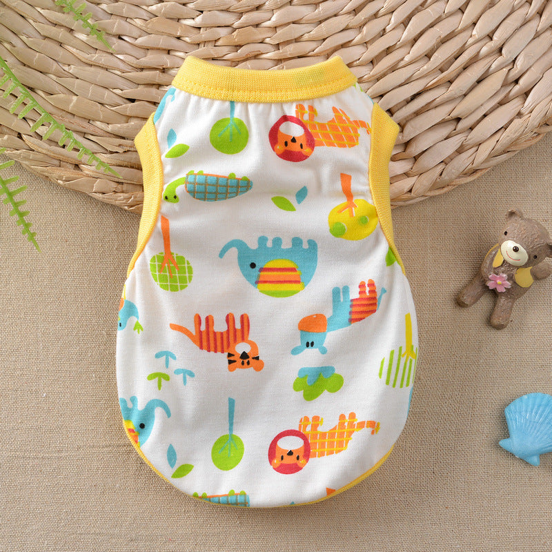 HKM-1246781 Floral Cotton Vest for Small Dogs in Multiple Fun Designs and Sizes