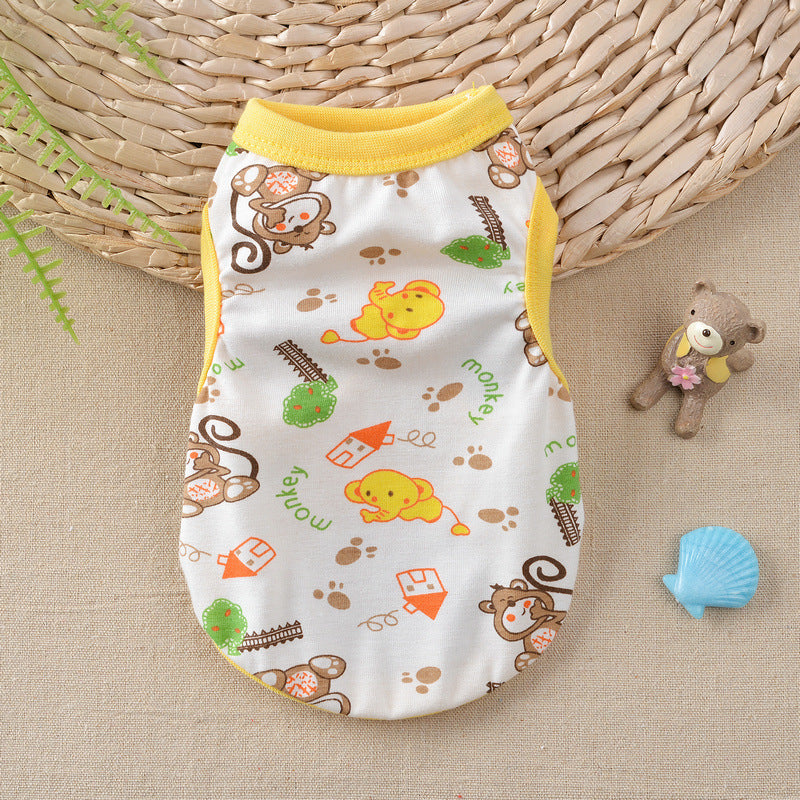 HKM-1246781 Floral Cotton Vest for Small Dogs in Multiple Fun Designs and Sizes