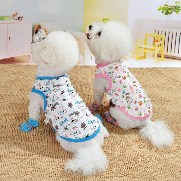 HKM-1246781 Floral Cotton Vest for Small Dogs in Multiple Fun Designs and Sizes