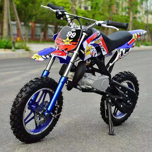 HKM-124691 50cc Kids Dirt Bike with Front and Rear Disc Brakes, 30km/h Max Speed, 2-Stroke Engine, Chain Drive