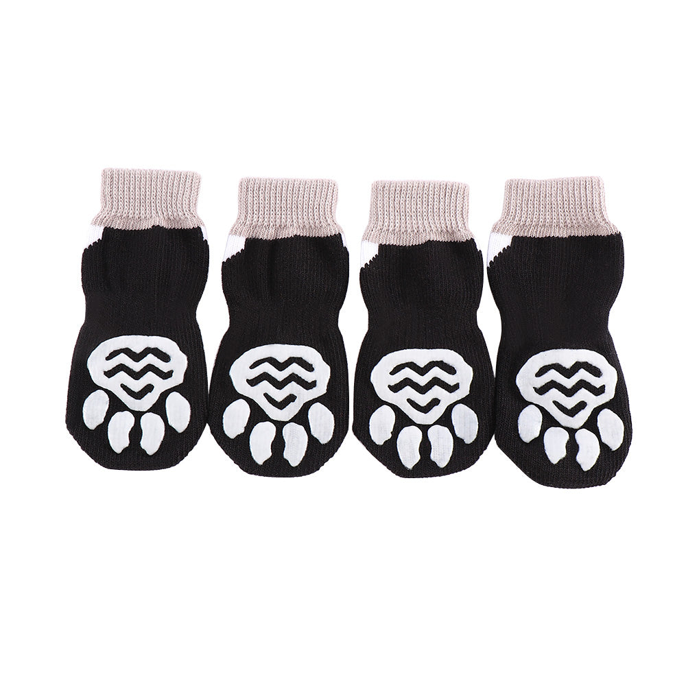 HKM-1247037 Breathable Cotton and Spandex Pet Indoor Socks with Anti-Slip and Scratch Protection