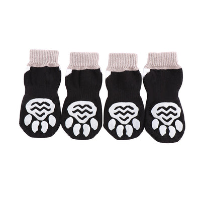 HKM-1247037 Breathable Cotton and Spandex Pet Indoor Socks with Anti-Slip and Scratch Protection