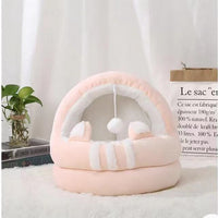 HKM-1247677 Summer Comfort Cat Nest Bed - Semi-Enclosed Cozy Hideaway for Cats