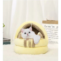 HKM-1247677 Summer Comfort Cat Nest Bed - Semi-Enclosed Cozy Hideaway for Cats