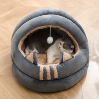 HKM-1247677 Summer Comfort Cat Nest Bed - Semi-Enclosed Cozy Hideaway for Cats