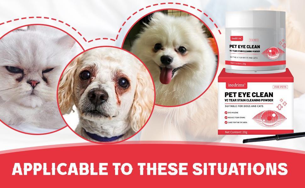 HKM-1248061 Pet Tear Stain Removal Powder for Gentle Eye and Fur Care, Natural Formula for Brightening and Cleaning