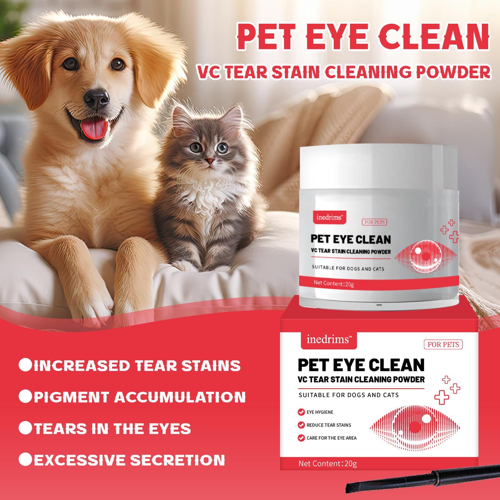 HKM-1248061 Pet Tear Stain Removal Powder for Gentle Eye and Fur Care, Natural Formula for Brightening and Cleaning