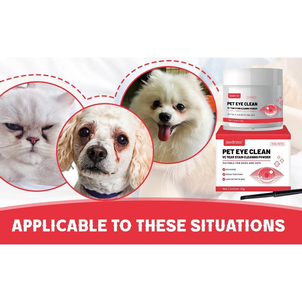 HKM-1248061 Pet Tear Stain Removal Powder for Gentle Eye and Fur Care, Natural Formula for Brightening and Cleaning