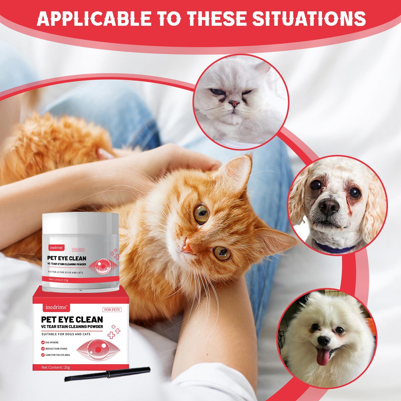 HKM-1248061 Pet Tear Stain Removal Powder for Gentle Eye and Fur Care, Natural Formula for Brightening and Cleaning