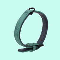 HKM-1248189 Adjustable PU Leather Pet Collar in Dark Green, Dark Blue, Wine Red, Nude Pink, Brown, and Gray