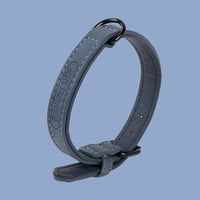 HKM-1248189 Adjustable PU Leather Pet Collar in Dark Green, Dark Blue, Wine Red, Nude Pink, Brown, and Gray