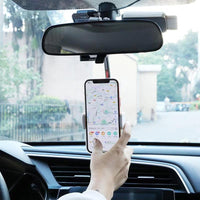 HKM-124819 Rearview Mirror Phone Holder with 360-Degree Rotation for Car Navigation