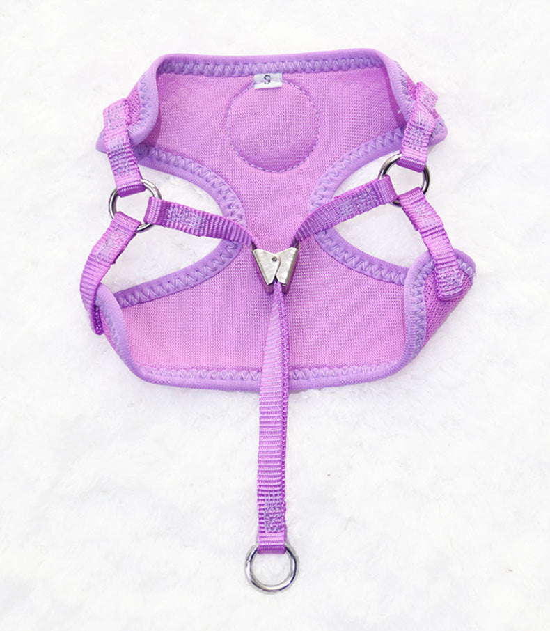 HKM-1249469 Breathable Nylon Vest Chest Strap for Small Dogs - Pomeranian in Blue, Purple, Pink, Khaki, Rose