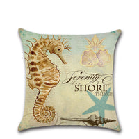 HKM-124947 Marine Animal Design Cushion Cover - Spandex Fabric for Modern Home Decor
