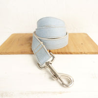 HKM-1249981 Light Blue Denim Dog Leash with Adjustable Collar - Multiple Sizes Available
