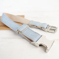HKM-1249981 Light Blue Denim Dog Leash with Adjustable Collar - Multiple Sizes Available