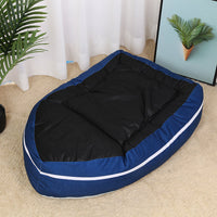 HKM-1250237 Boat-shaped Four-season Pet Nest Dog Bed with Soft Corduroy and PP Cotton Lining, Coffee Color Options