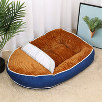 HKM-1250237 Boat-shaped Four-season Pet Nest Dog Bed with Soft Corduroy and PP Cotton Lining, Coffee Color Options