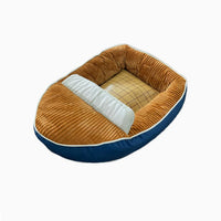 HKM-1250237 Boat-shaped Four-season Pet Nest Dog Bed with Soft Corduroy and PP Cotton Lining, Coffee Color Options