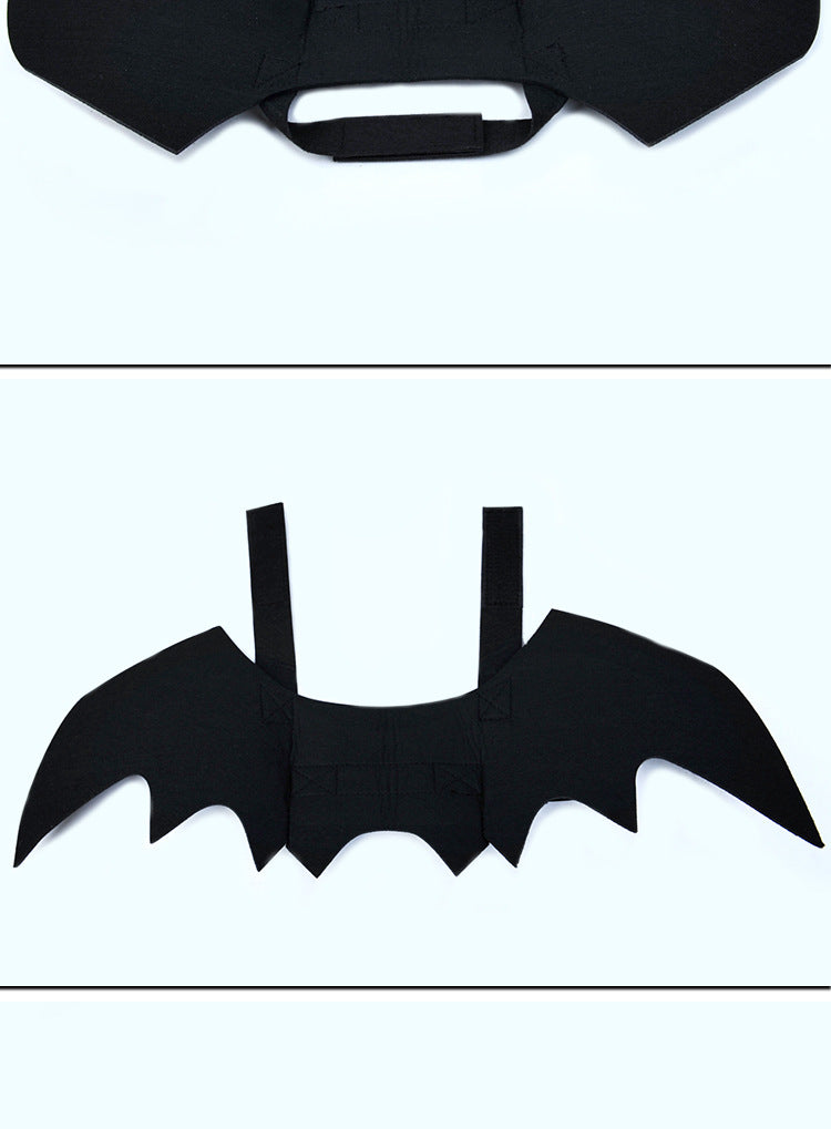 HKM-1250749 Transformative Bat Wings Costume for Small Dogs and Cats in Black Felt Cloth
