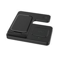 HKM-125139 3-in-1 Foldable Wireless Charger for Mobile Phones, Watches, and Earphones - 15W Output, Qi Certified