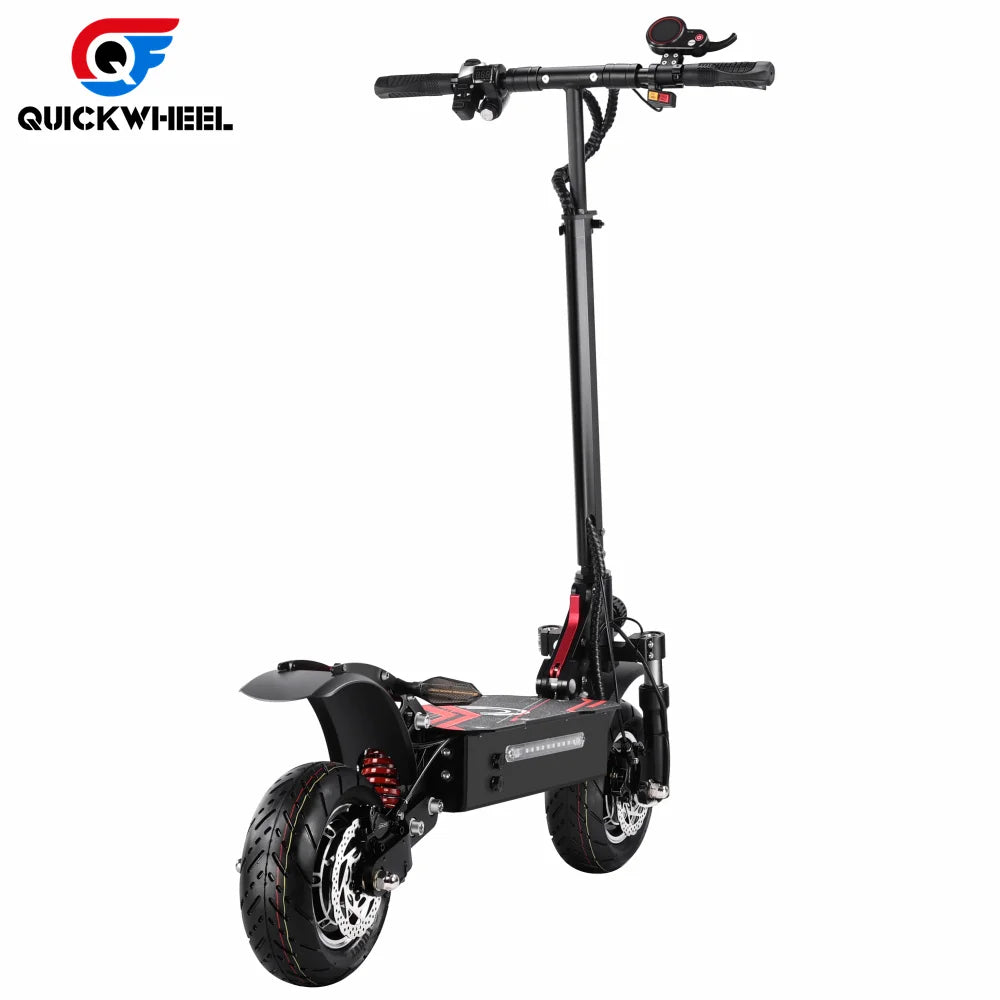HKM-125139 52V 10-Inch Electric Scooter with Dual Motor, Foldable Design, Full Suspension, 40-50km Range, Waterproof, High Payload Capacity