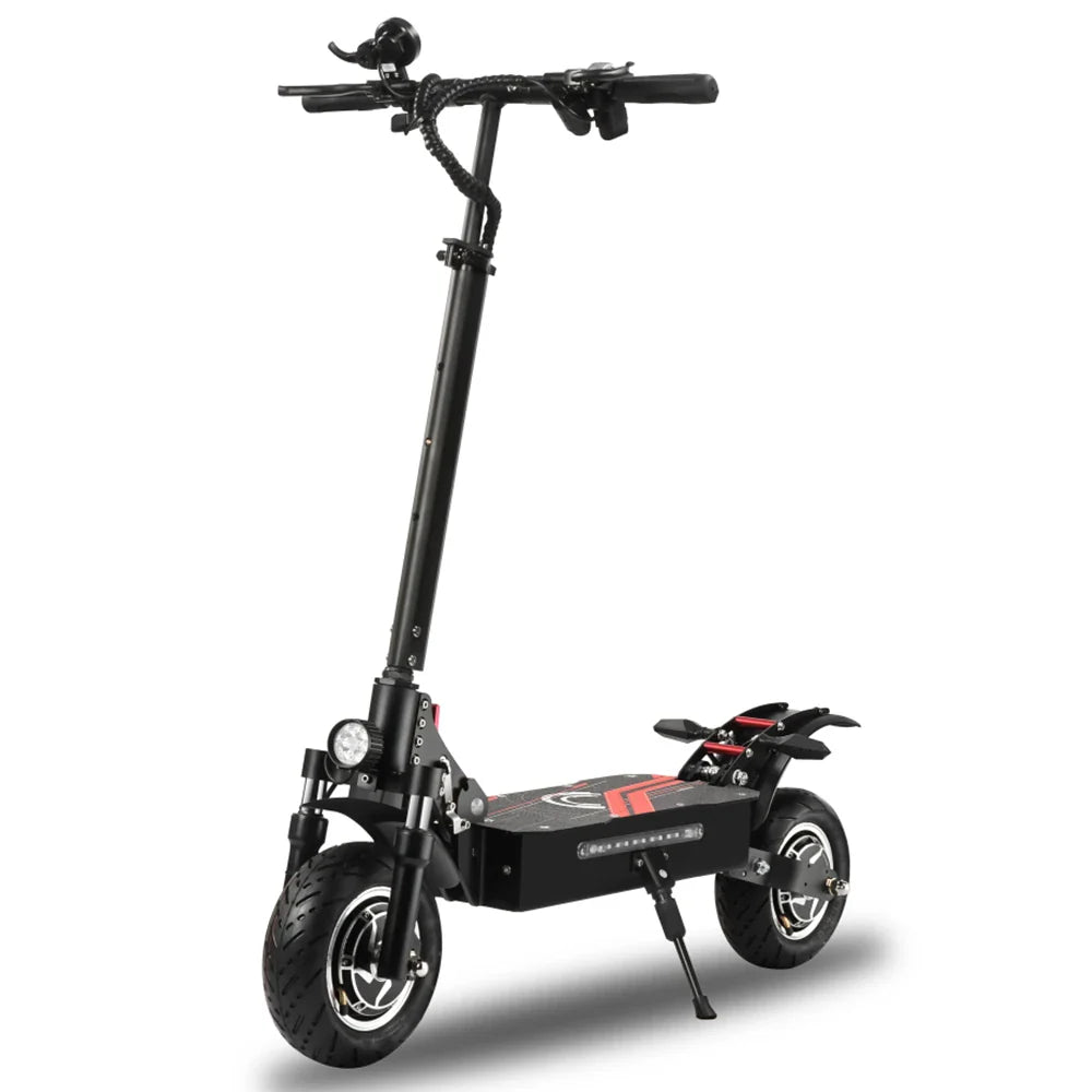 HKM-125139 52V 10-Inch Electric Scooter with Dual Motor, Foldable Design, Full Suspension, 40-50km Range, Waterproof, High Payload Capacity