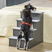 HKM-1251645 Small Pet Stairs with Cushioned Cover, 15.75" L x 23.25" W x 21.25" H, Versatile for Couch or Bed Use