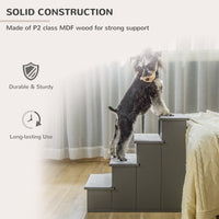 HKM-1251645 Small Pet Stairs with Cushioned Cover, 15.75" L x 23.25" W x 21.25" H, Versatile for Couch or Bed Use