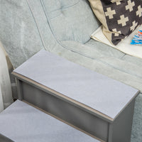 HKM-1251645 Small Pet Stairs with Cushioned Cover, 15.75" L x 23.25" W x 21.25" H, Versatile for Couch or Bed Use