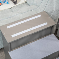 HKM-1251645 Small Pet Stairs with Cushioned Cover, 15.75" L x 23.25" W x 21.25" H, Versatile for Couch or Bed Use