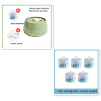 HKM-1252157 Ceramic Automatic Circulation Filtration Water Dispenser in Beige & Retro Green