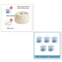 HKM-1252157 Ceramic Automatic Circulation Filtration Water Dispenser in Beige & Retro Green