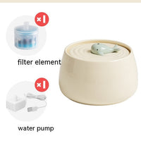 HKM-1252157 Ceramic Automatic Circulation Filtration Water Dispenser in Beige & Retro Green