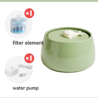 HKM-1252157 Ceramic Automatic Circulation Filtration Water Dispenser in Beige & Retro Green