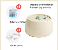 HKM-1252157 Ceramic Automatic Circulation Filtration Water Dispenser in Beige & Retro Green