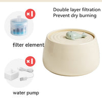 HKM-1252157 Ceramic Automatic Circulation Filtration Water Dispenser in Beige & Retro Green