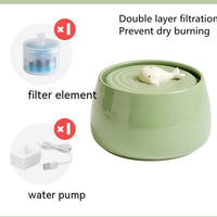HKM-1252157 Ceramic Automatic Circulation Filtration Water Dispenser in Beige & Retro Green