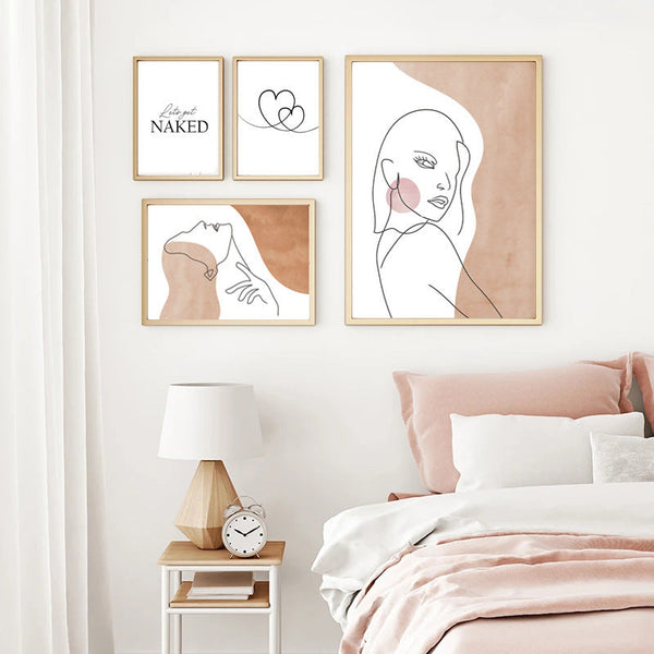 HKM-125267 Abstract Nordic Still Life Canvas Art for Living Room and Bedroom Decor
