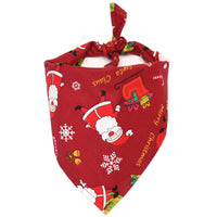 HKM-1253565 Pet Dog Christmas Print Triangle Scarf - Seasonal Styles in Cotton for Festive Pets